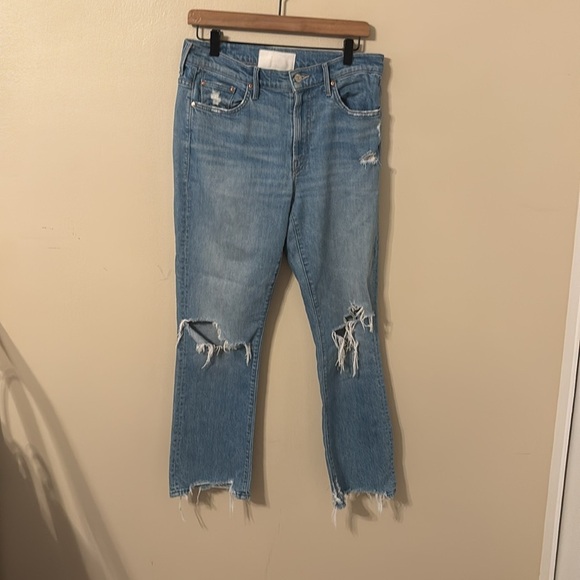 Mother Superior The Inside Ankle Chrew Distressed Jeans
